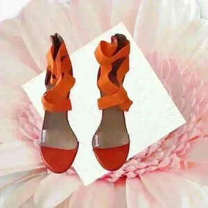 Fereshte Women's Heeled Sandals Snake Pattern Buckle Strap Size 6